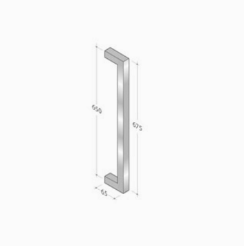200Q_001 pba Pull handle in AISI 316L Stainless Steel with Square Profile