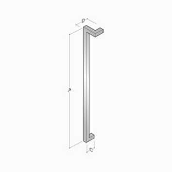 2CQ.400 pba Pull Handle in Stainless Steel AISI 316L with Square Profile