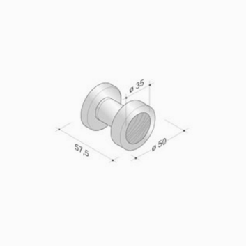 pba 2092.YOD Knob in Wood and Stainless Steel