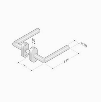 Coppia di maniglie pba 2030T in acciaio inox AISI 316L