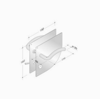 pba 2026/2001 Pair of Handles in Stainless Steel AISI 316L