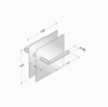 pba 2030/2001 Pair of Handles in Stainless Steel AISI 316L