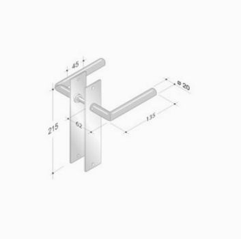 pba 2030/2001 Pair of Handles in Stainless Steel AISI 316L