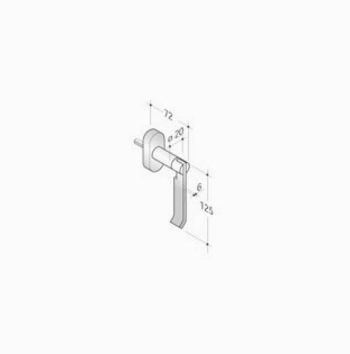 pba 2022DK Window Handle in Stainless Steel AISI 316L