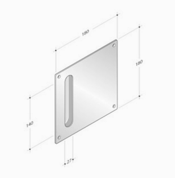 pba 2301 Handle in Stainless Steel AISI 316L for Sliding Door