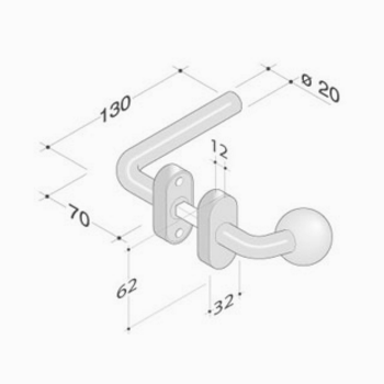 pba Knob-Handle in Stainless Steel AISI 316L