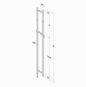 pba 200C-Y AISI 316L Stainless Steel Pull Handle with Built-in Lock