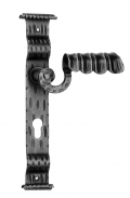 1072 Galbusera Door Handle with Plate Artistic Wrought Iron