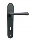 12 Galbusera Door Handle with Plate Artistic Wrought Iron