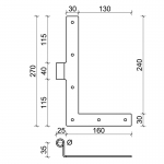 13 CiFALL L Shape Hinge Neck 90° Iron Aluminium Hardware For Shutters