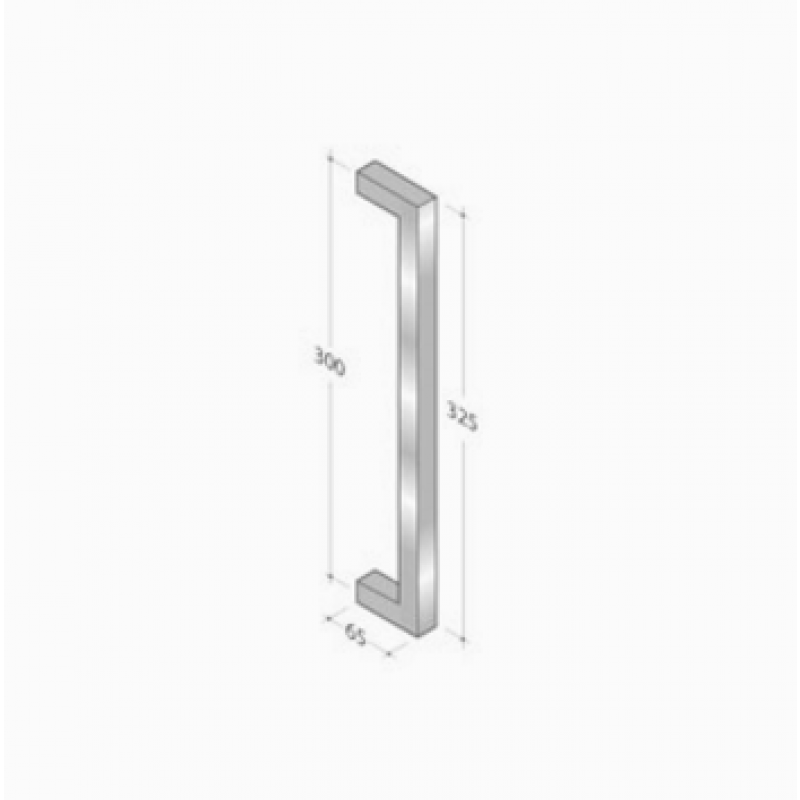 200Q_001 pba Pull Handle in Stainless Steel AISI 316L with Square Profile