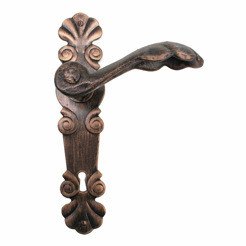 2030 Shells Wrought Iron Door Handle on Plate Lorenz Ferart