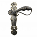 2035 Little Elegant Wrought Iron Door Handle on Plate Lorenz Ferart