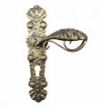 2041 Noble Wrought Iron Door Handle on Plate Lorenz Ferart