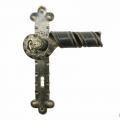 2046 Curled Wrought Iron Door Handle on Plate Lorenz Ferart