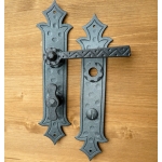 501 Galbusera Door Handle with Plate Artistic Wrought Iron