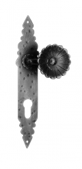 62/F Ø60 Clamped Fixed Door Knob on Plate Artistic Wrought Iron