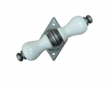 Dublin Galbusera Window Handle with Rosette Porcelain and Wrought Iron