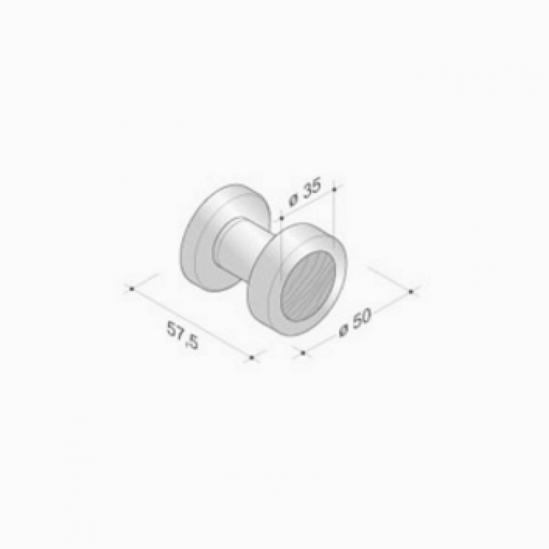 pba 2092.YOD Knob in Wood and Stainless Steel