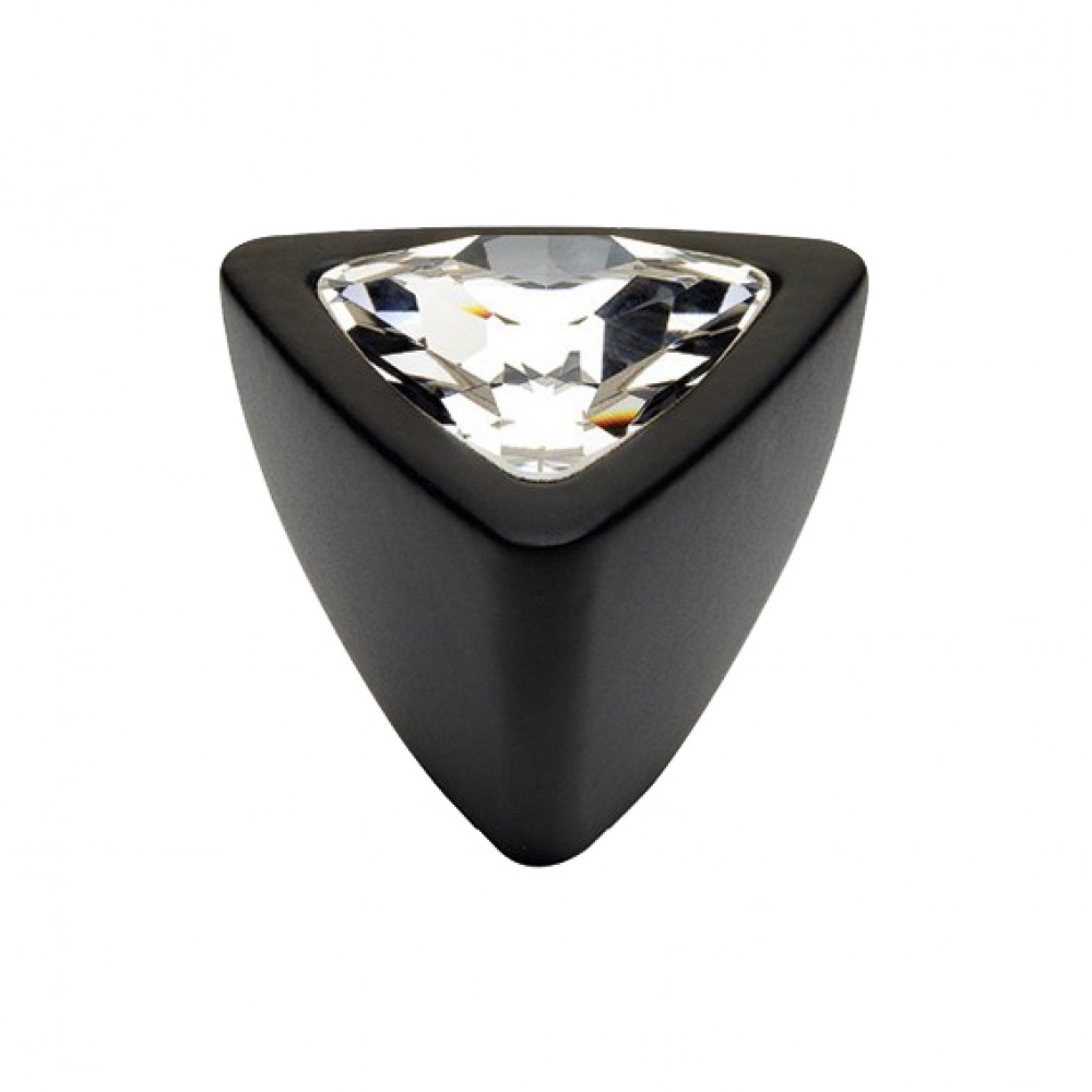Furniture Knob Linea Calì Crystal 324 PB VE with Swarowski Matt Black