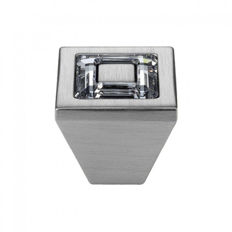 Furniture Knob Linea Calì Ring Crystal PB with Swarowski® Satin Chrome