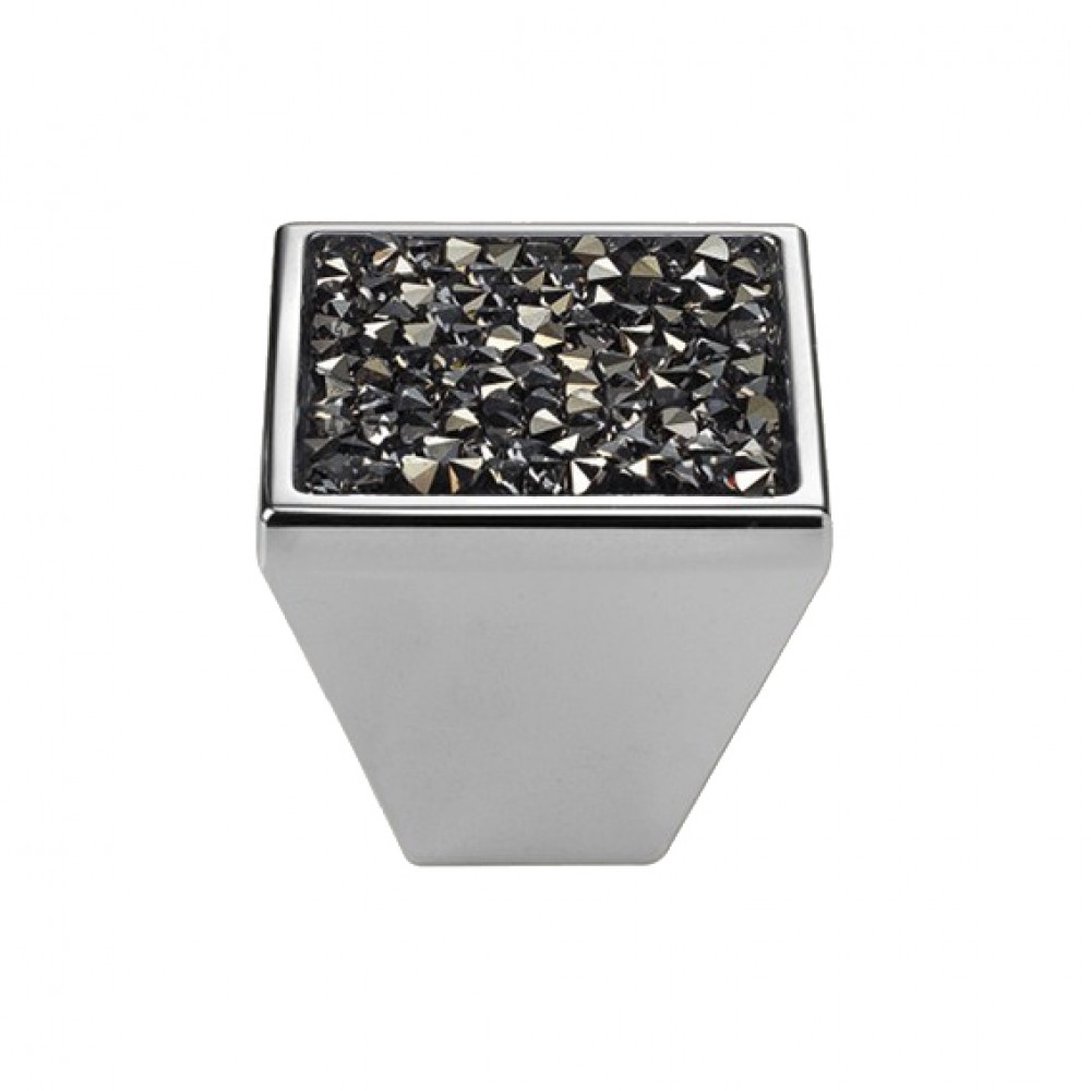 Furniture Knob Linea Calì Rocks PB with Blue Swarowski® Satin Chrome