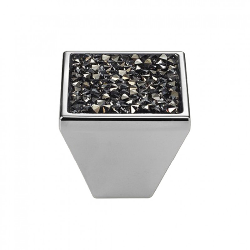 Furniture Knob Linea Calì Rocks PB with Blue Swarowski® Satin Chrome